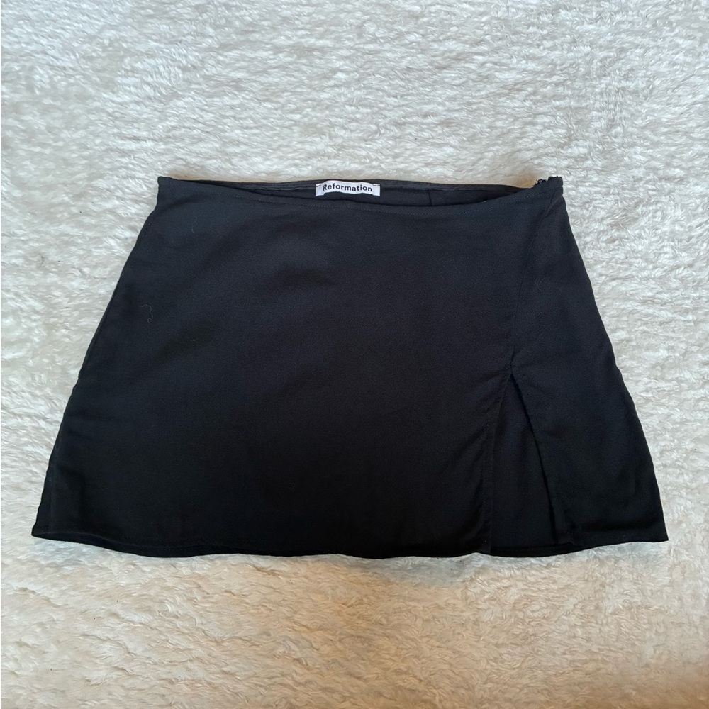 Reformation black Mini Skirt with slit